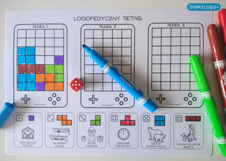 Logopedyczny Tetris głoska [dździ] Domologo+